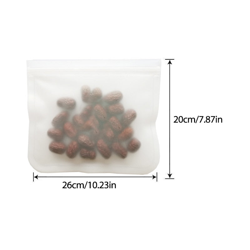 Saco de armazenamento de alimentos de silicone reutilizável
