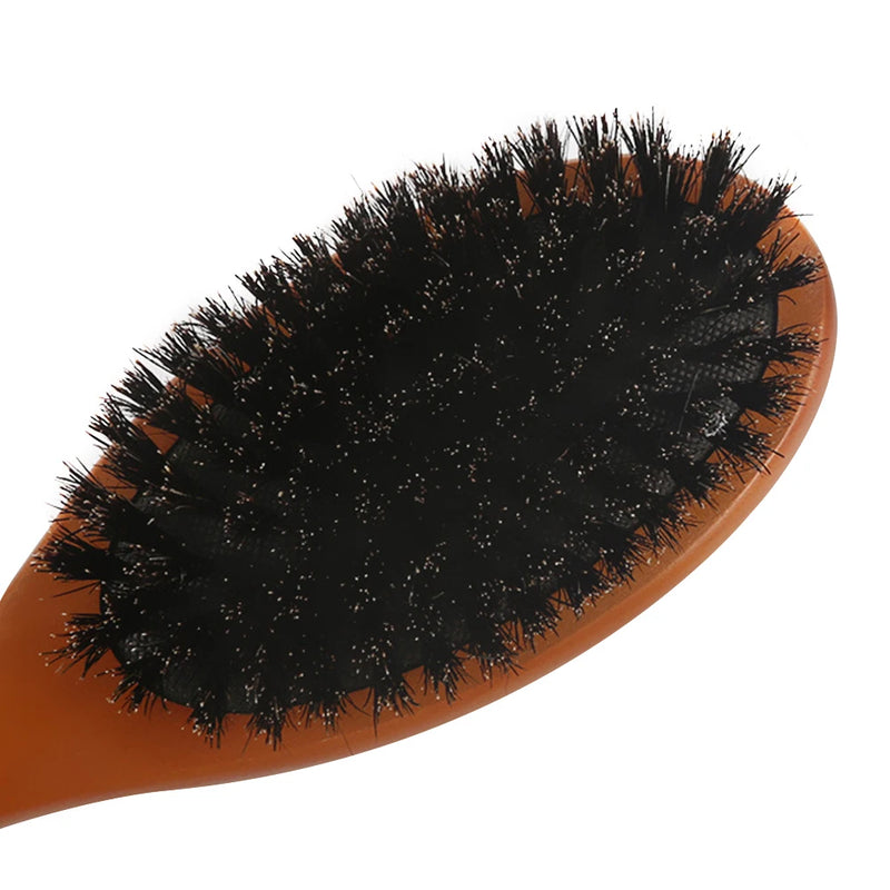 Natural Boar Bristle Brush Comb Anti-Static Oval Hairdressing Hair Styly Comb Wood Woman Hairbrush