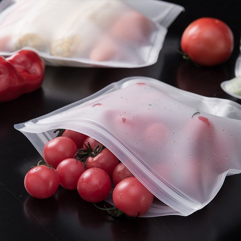 Saco de armazenamento de alimentos de silicone reutilizável