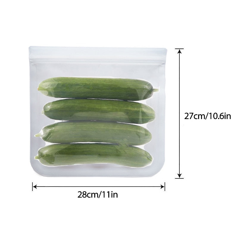 Saco de armazenamento de alimentos de silicone reutilizável