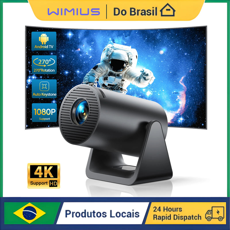 Wimius L1 Mini Projector 1080P Support 300 ANSI Android 11 Wifi Bluetooth Projector Auto Keystone Home Projector Portable