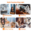 26cm 10 inch Led Ring Selfie Light Dimmable Photography Lighting Kit Usb Charge Lamp With Tripod For Live Video 120 Lamp Beads