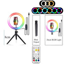 RGB Ring Light Lamp Ring Round With Remote Control For Smartphone Mobile Led Video Light Ring Make Youtube Photographic Lighting