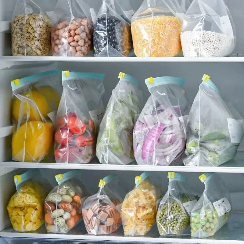 Bolsas Reutilizáveis ZipFresh – Armazenamento e Conservação de Alimentos
