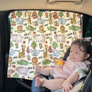 Suction Cup Curtain in The Car Window Sunshade Cover Cartoon Universal Side Window Sunshade UV Protection for Kid Baby Children
