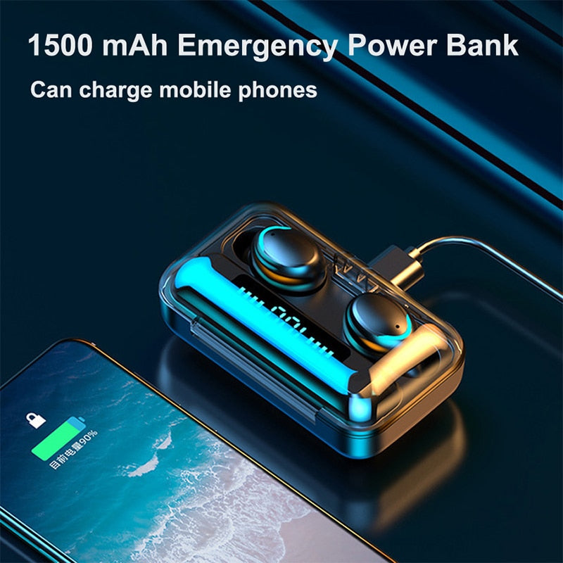 2022 NEW F9 upgrade TWS Bluetooth Earphones Wireless Headphone 9D Stereo Sports Waterproof Earbuds Headsets With Microphone