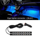 2 in 1 LED Car Neon Light Foot Light LED Interior Decoration Backlight Cigarette Lighter USB Atmosphere Lamp Vehicle Accessories