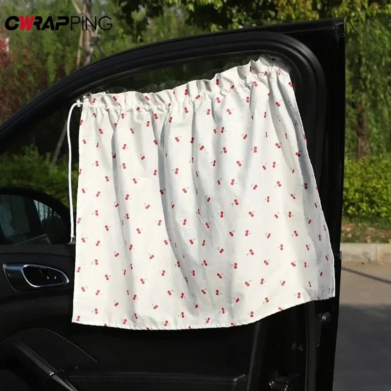 Suction Cup Curtain in The Car Window Sunshade Cover Cartoon Universal Side Window Sunshade UV Protection for Kid Baby Children
