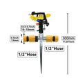 360 Degree Rotating Jet Sprinklers Double Outlet Rocker Nozzles1/2" Male Thread For Garden Farm Lawn Irrigation