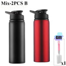 1-3PCS Stylish Portable Stainless Steel  Sports Water Bottle Leisure Bike Riding Drinking Water Bottle Outdoor Sport Travel Cup