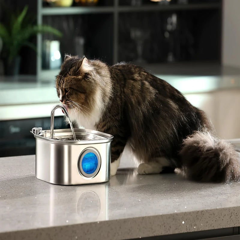 Fonte Automática Inox para Pets – 3,2L com Janela Visual