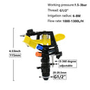 360 Degree Rotating Jet Sprinklers Double Outlet Rocker Nozzles1/2" Male Thread For Garden Farm Lawn Irrigation