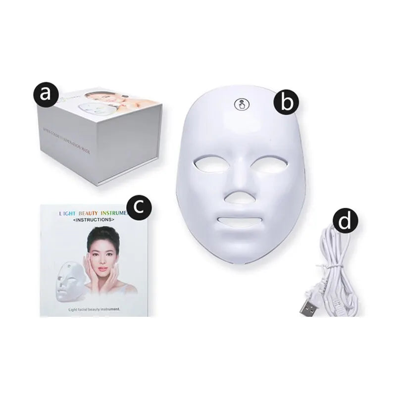 Máscara de beleza facial com LED