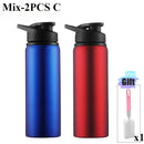 1-3PCS Stylish Portable Stainless Steel  Sports Water Bottle Leisure Bike Riding Drinking Water Bottle Outdoor Sport Travel Cup