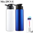 1-3PCS Stylish Portable Stainless Steel  Sports Water Bottle Leisure Bike Riding Drinking Water Bottle Outdoor Sport Travel Cup