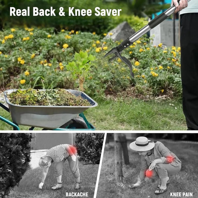 Stand Up Weed Puller Manual Vertical Weed Stuff/Pulling/Garden Tools Garden Foot Pedal Shovel Root Metal Weed Remover with Rod