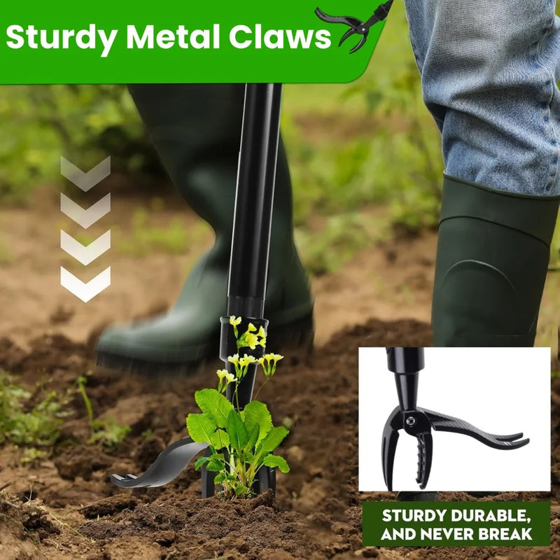 Stand Up Weed Puller Manual Vertical Weed Stuff/Pulling/Garden Tools Garden Foot Pedal Shovel Root Metal Weed Remover with Rod