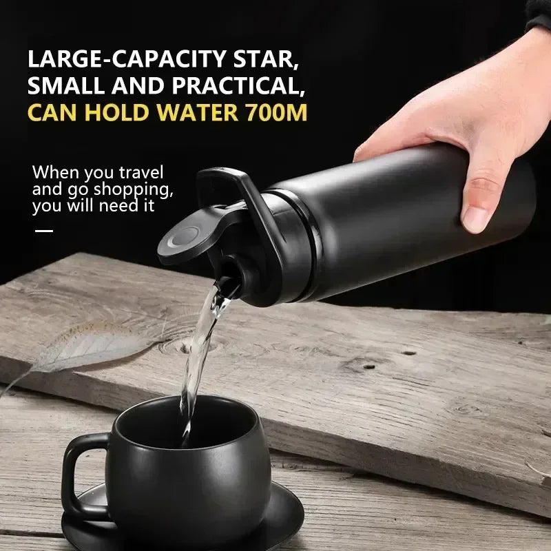 1-3PCS Stylish Portable Stainless Steel  Sports Water Bottle Leisure Bike Riding Drinking Water Bottle Outdoor Sport Travel Cup