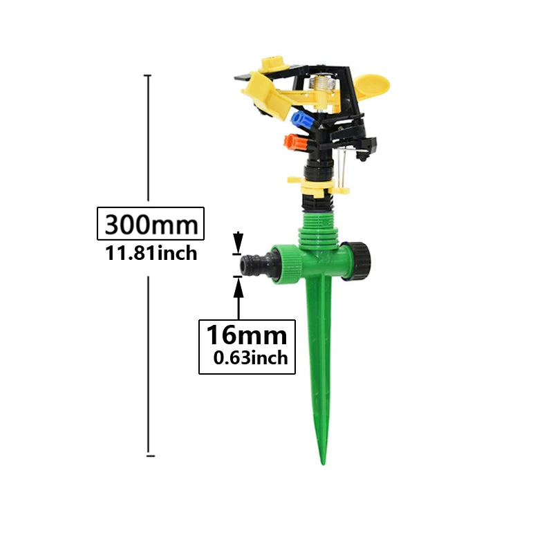 360 Degree Rotating Jet Sprinklers Double Outlet Rocker Nozzles1/2" Male Thread For Garden Farm Lawn Irrigation