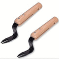 1pc Premium Handheld Weeder Tool - Durable Metal Fork with Wooden Handle for Easy Dandelion & Weed Removal, Garden Essential