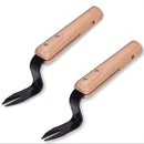 1pc Premium Handheld Weeder Tool - Durable Metal Fork with Wooden Handle for Easy Dandelion & Weed Removal, Garden Essential