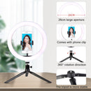 26cm 10 inch Led Ring Selfie Light Dimmable Photography Lighting Kit Usb Charge Lamp With Tripod For Live Video 120 Lamp Beads