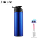 1-3PCS Stylish Portable Stainless Steel  Sports Water Bottle Leisure Bike Riding Drinking Water Bottle Outdoor Sport Travel Cup