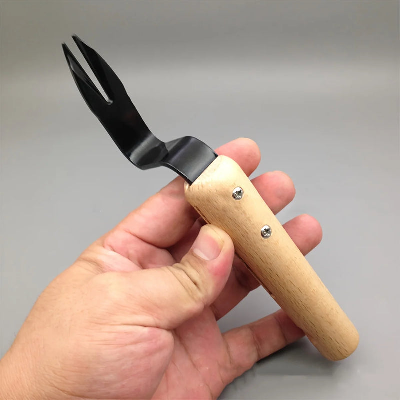 1pc Premium Handheld Weeder Tool - Durable Metal Fork with Wooden Handle for Easy Dandelion & Weed Removal, Garden Essential