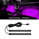 2 in 1 LED Car Neon Light Foot Light LED Interior Decoration Backlight Cigarette Lighter USB Atmosphere Lamp Vehicle Accessories