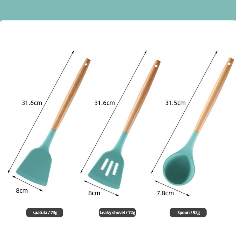12Pcs Utensílios de Silicone Para Cozinha