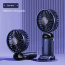 3000mAh Handheld Mini Fan Foldable Portable Neck Hanging Fans 5 Speed USB Rechargeable Fan with Phone Stand and Display Screen