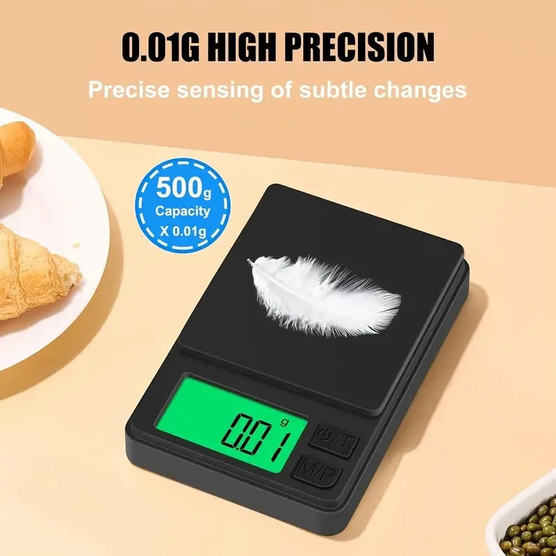 Mini balança digital de alta precisão 100/500g 0,01g