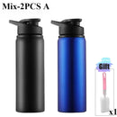 1-3PCS Stylish Portable Stainless Steel  Sports Water Bottle Leisure Bike Riding Drinking Water Bottle Outdoor Sport Travel Cup