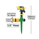 360 Degree Rotating Jet Sprinklers Double Outlet Rocker Nozzles1/2" Male Thread For Garden Farm Lawn Irrigation