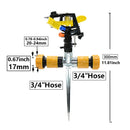 360 Degree Rotating Jet Sprinklers Double Outlet Rocker Nozzles1/2" Male Thread For Garden Farm Lawn Irrigation