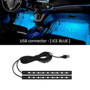 2 in 1 LED Car Neon Light Foot Light LED Interior Decoration Backlight Cigarette Lighter USB Atmosphere Lamp Vehicle Accessories