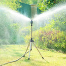 360-Degree Garden Automatic Rotating Sprinkler Stainless Steel Tripod Set Irrigation Stand Water Jet Garden Lawn Sprinkler Tool