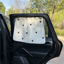 Cute Cartoon Embroidered Thickened Cotton Baby Car Window Sunshade Cover UV Protection Suction Cup Installed Sliding Curtain