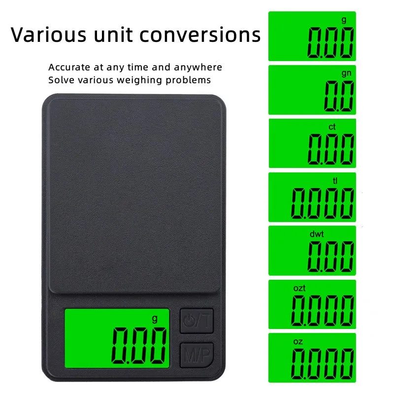 Mini balança digital de alta precisão 100/500g 0,01g