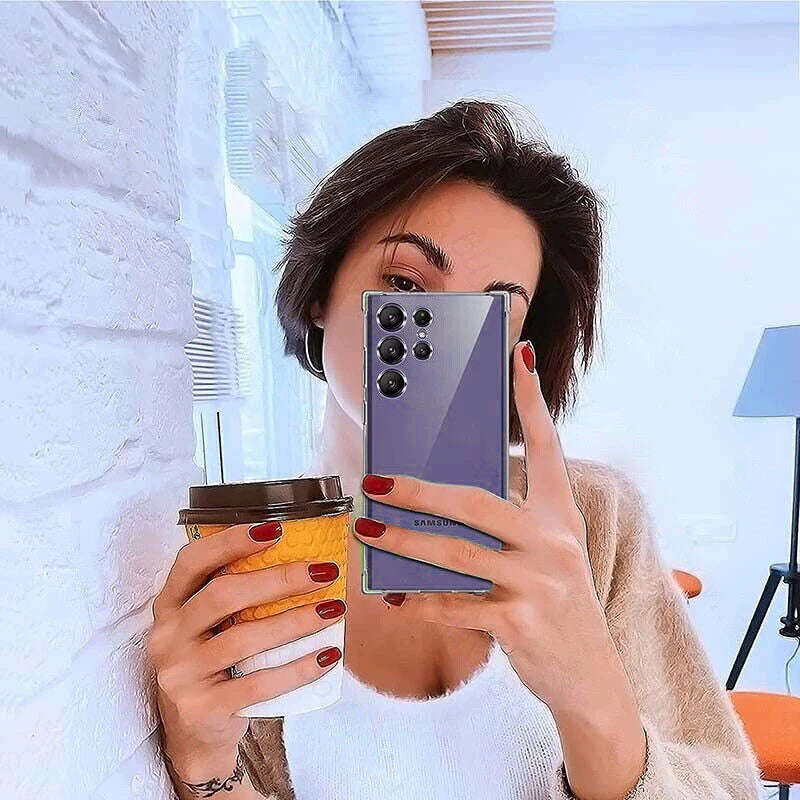 Clear Silicone Phone Case For Samsung Galaxy S24 Ultra S25 S23 S22 S21 FE Plus A53 A34 A54 5G Shockproof Bumper Soft Back Cover