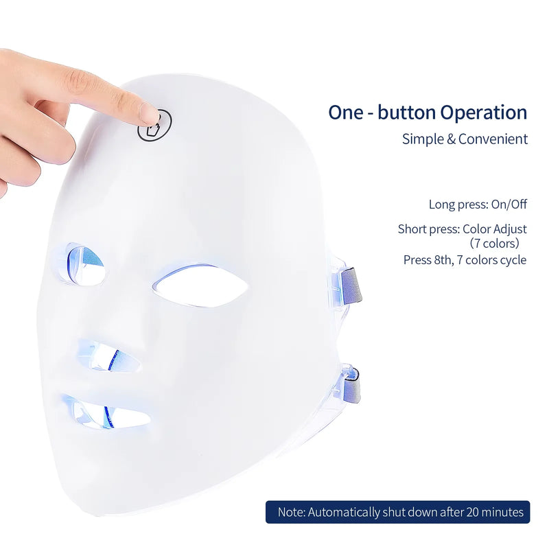 Máscara de beleza facial com LED