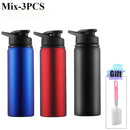1-3PCS Stylish Portable Stainless Steel  Sports Water Bottle Leisure Bike Riding Drinking Water Bottle Outdoor Sport Travel Cup