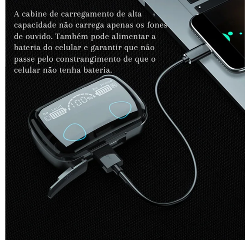 TWS NEW M10 Wireless Bluetooth Headset 5.3 Earphones Bluetooth Headphones with Mic Earbuds 3000Mah Charger Box LED Display Fone